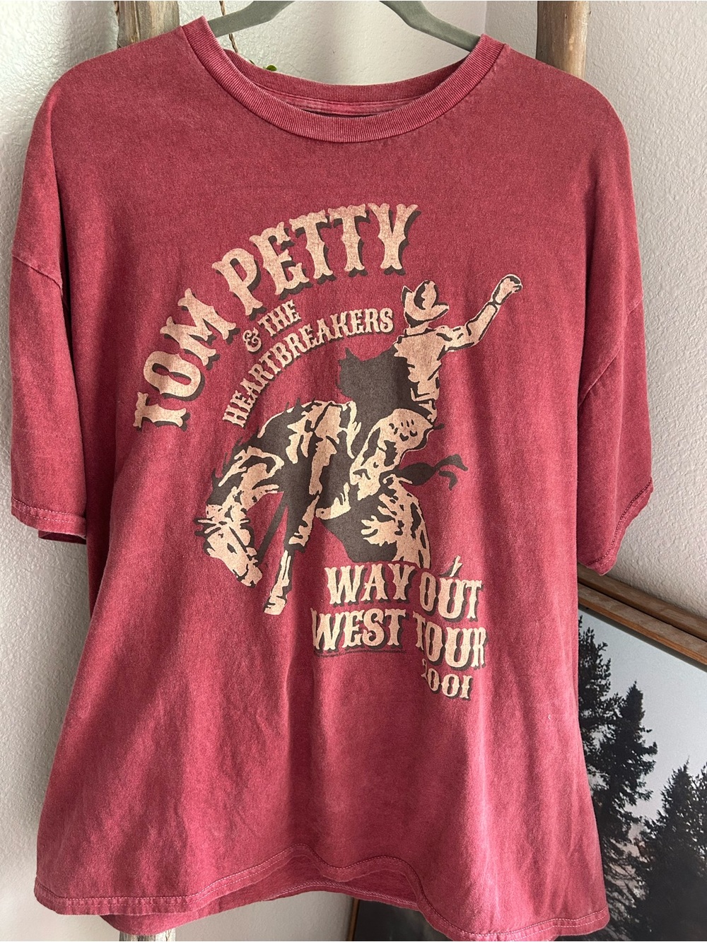 Tom Petty Graphic Short Sleeve Tee in Faded Red